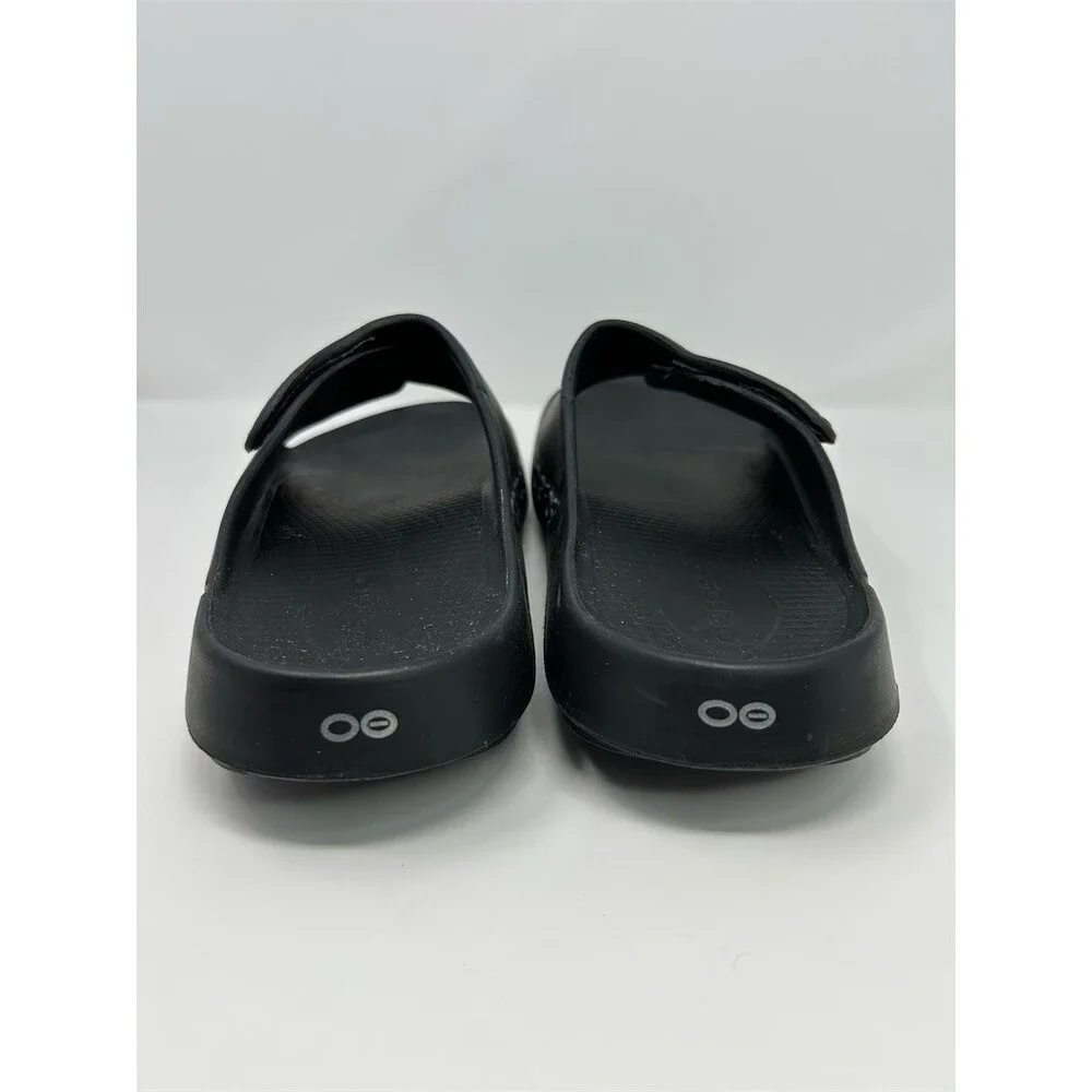 OOFOS OOahh Men's Sport Flex Recovery Slide Sandals Matte Black Size 15 EU 48